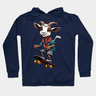 Skateboarding goat Hoodie